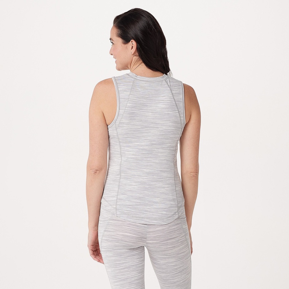 zuda Spacedye Knit Tank with Seaming Detail GRAY MULTI - Picture 2 of 5
